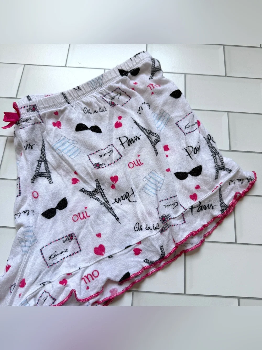 S💕 Kensie Paris Sleep Shorts French Theme 💯 Cotton